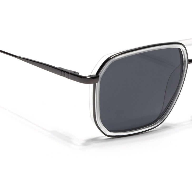 Eyejack Transparent & Grey Wayfarer Polarized Sunglasses for Men & Women (2507PCL1527)