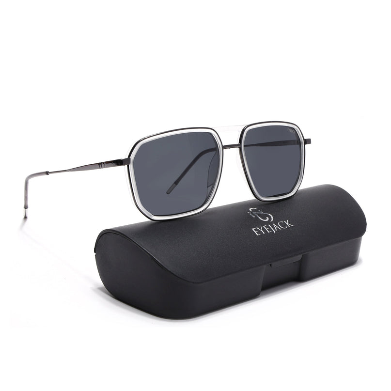 Eyejack Transparent & Grey Wayfarer Polarized Sunglasses for Men & Women (2507PCL1527)