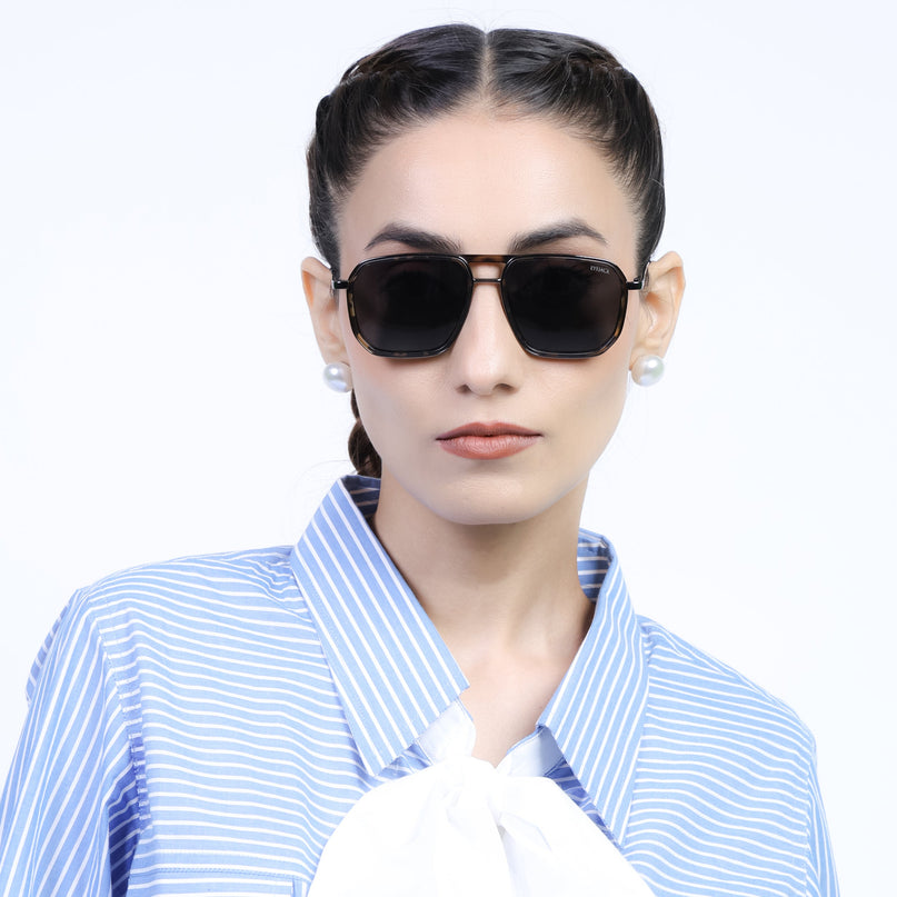 Eyejack Demi Brown & Grey Wayfarer Polarized Sunglasses for Men & Women (2507PCL1528)