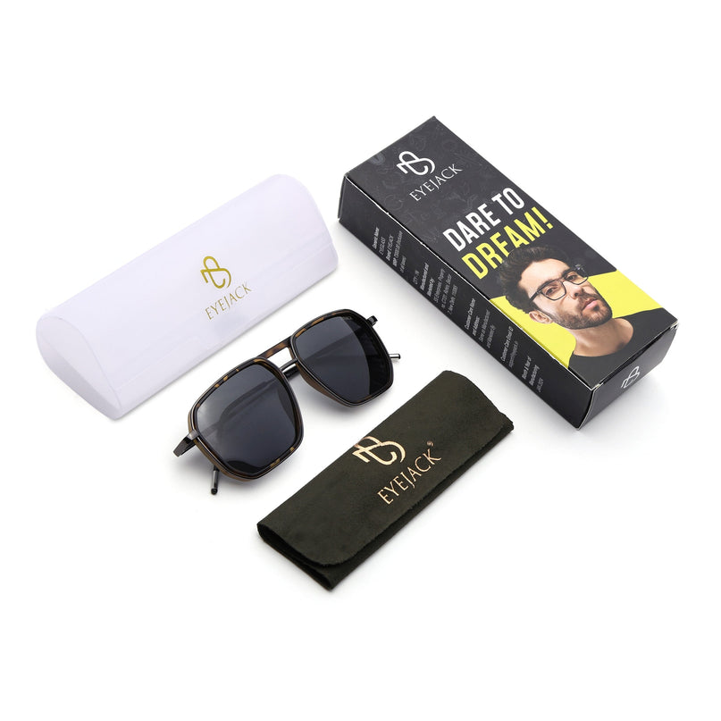Eyejack Demi Brown & Grey Wayfarer Polarized Sunglasses for Men & Women (2507PCL1528)