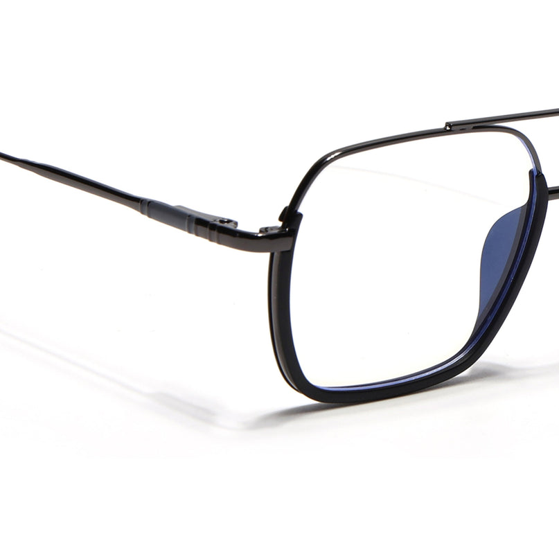 Eyejack Black & Grey Wayfarer Eyeglasses for Men & Women (2508FCL1607-C1)