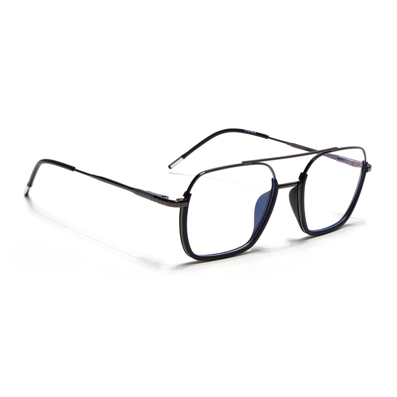Eyejack Black & Grey Wayfarer Eyeglasses for Men & Women (2508FCL1607-C1)