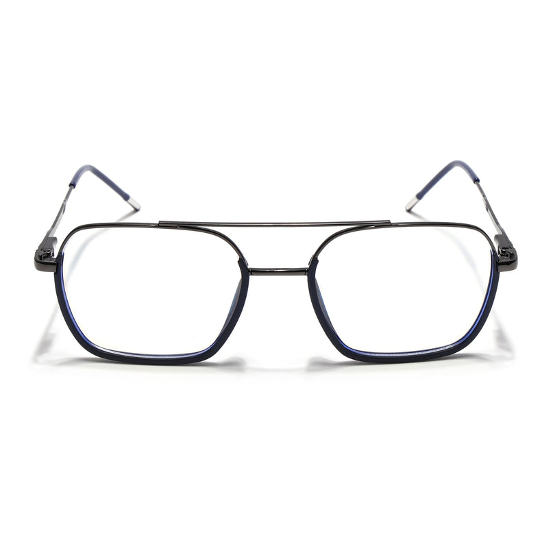 Eyejack Navy Blue & Grey Wayfarer Eyeglasses for Men & Women (2508FCL1608-C2)