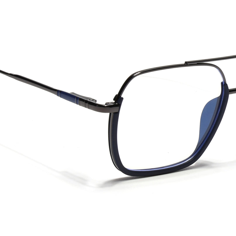 Eyejack Navy Blue & Grey Wayfarer Eyeglasses for Men & Women (2508FCL1608-C2)