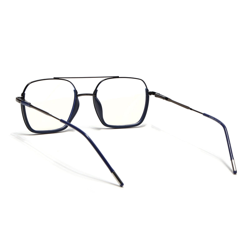 Eyejack Navy Blue & Grey Wayfarer Eyeglasses for Men & Women (2508FCL1608-C2)