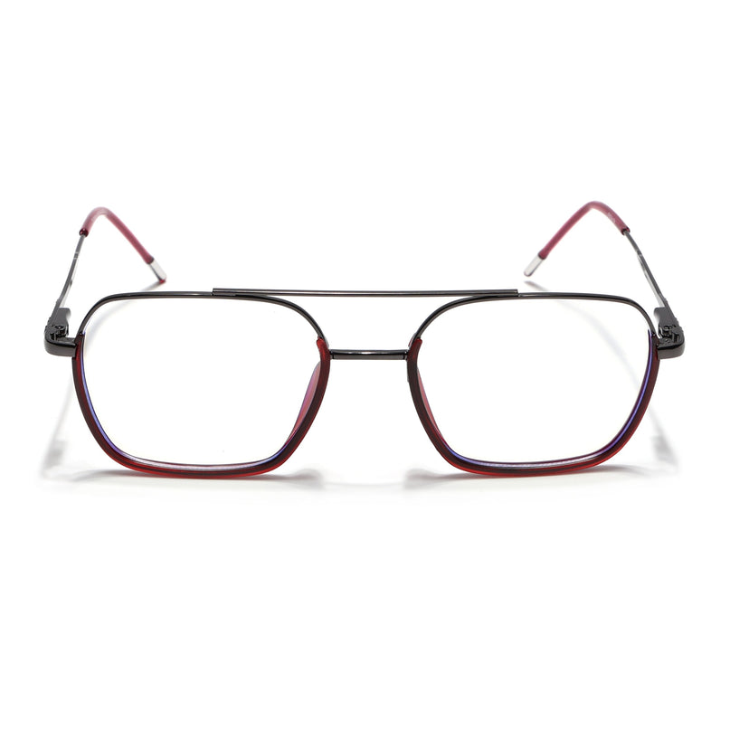Eyejack Red & Grey Wayfarer Eyeglasses for Men & Women (2508FCL1609-C3)