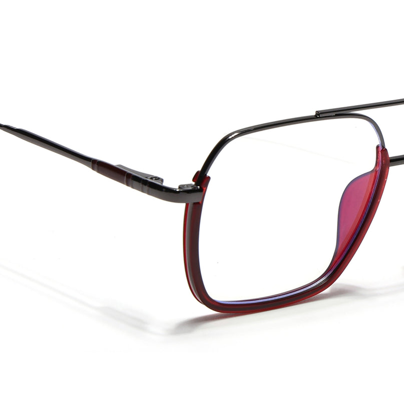 Eyejack Red & Grey Wayfarer Eyeglasses for Men & Women (2508FCL1609-C3)