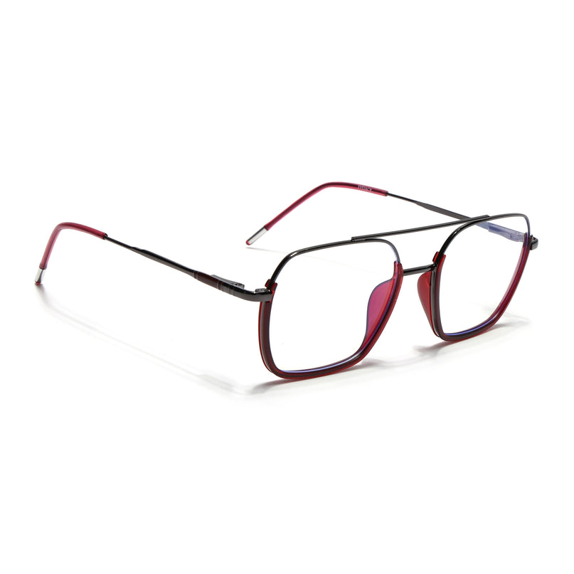 Eyejack Red & Grey Wayfarer Eyeglasses for Men & Women (2508FCL1609-C3)