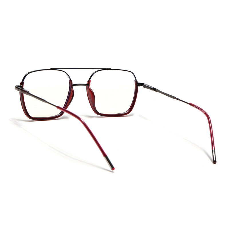 Eyejack Red & Grey Wayfarer Eyeglasses for Men & Women (2508FCL1609-C3)