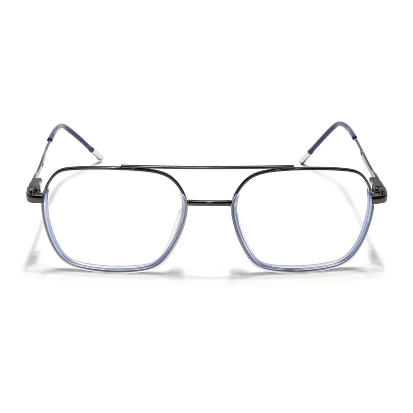 Eyejack Blue & Grey Wayfarer Eyeglasses for Men & Women (2508FCL1610-C4)