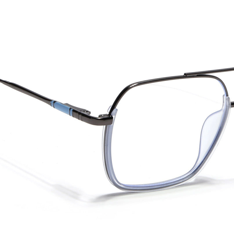 Eyejack Blue & Grey Wayfarer Eyeglasses for Men & Women (2508FCL1610-C4)