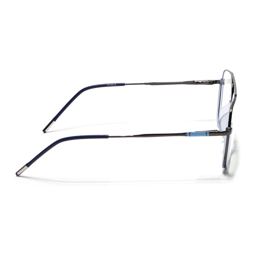 Eyejack Blue & Grey Wayfarer Eyeglasses for Men & Women (2508FCL1610-C4)