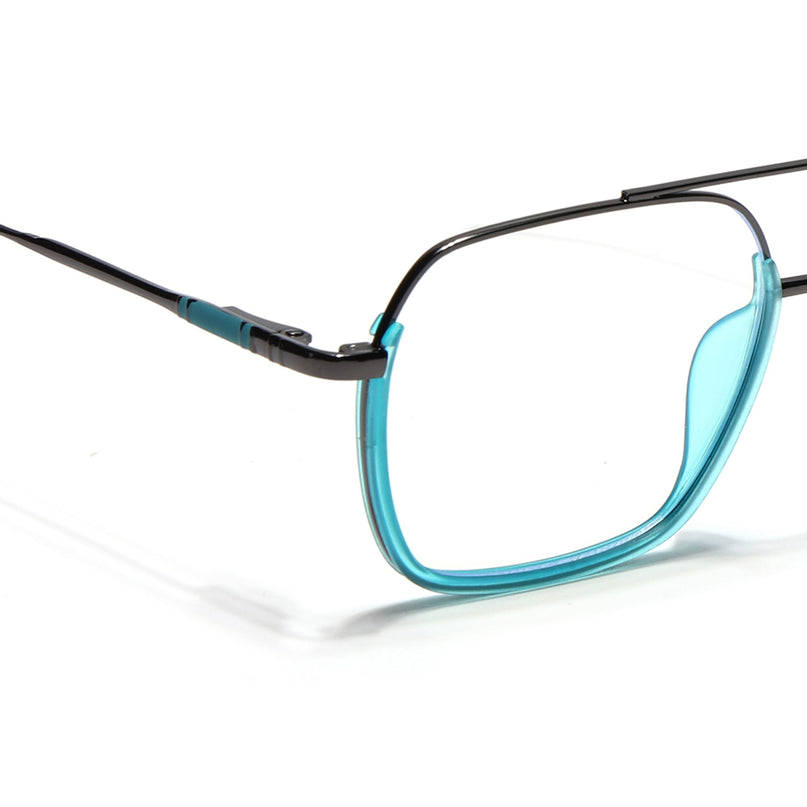 Eyejack Sea Green & Grey Wayfarer Eyeglasses for Men & Women (2508FCL1611-C5)