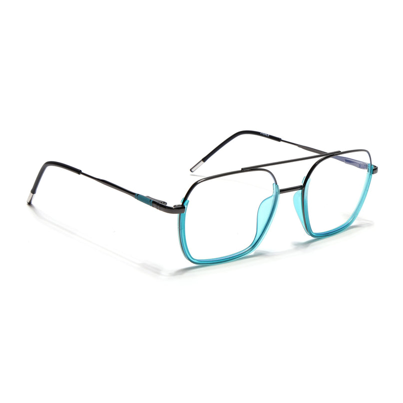 Eyejack Sea Green & Grey Wayfarer Eyeglasses for Men & Women (2508FCL1611-C5)