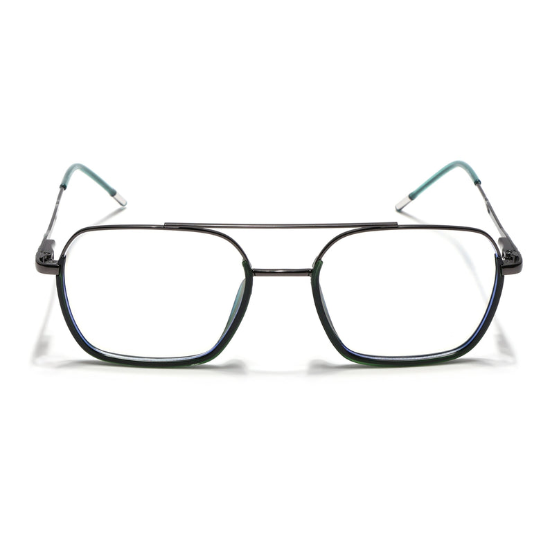 Eyejack Green & Grey Wayfarer Eyeglasses for Men & Women (2508FCL1612-C6)