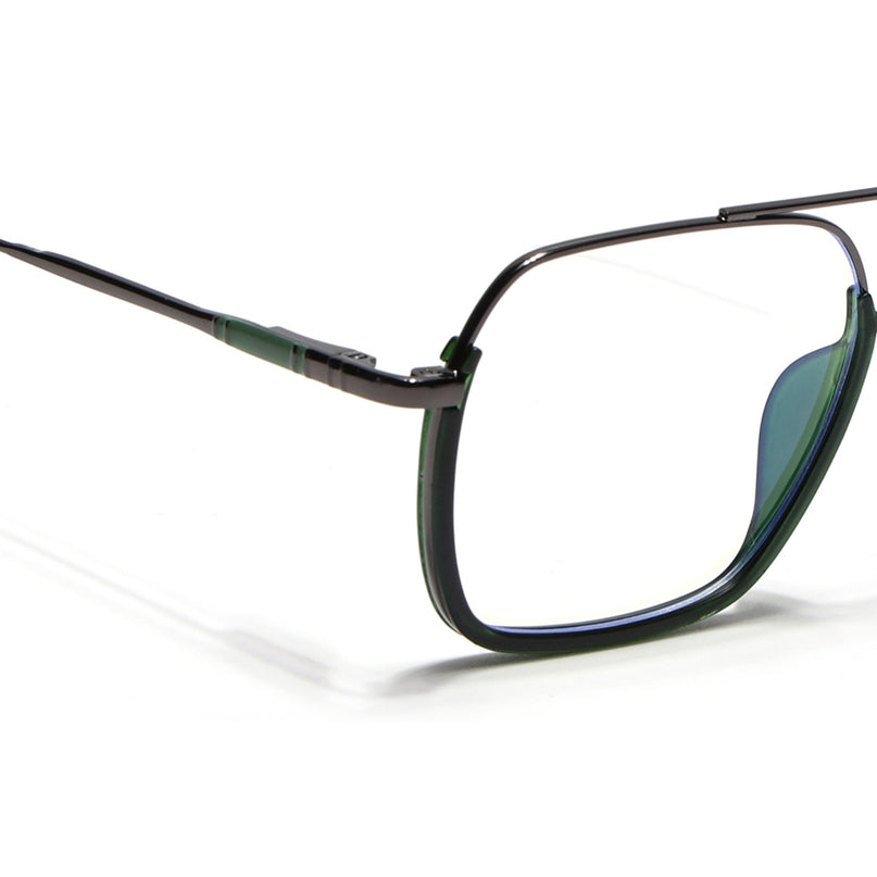 Eyejack Green & Grey Wayfarer Eyeglasses for Men & Women (2508FCL1612-C6)