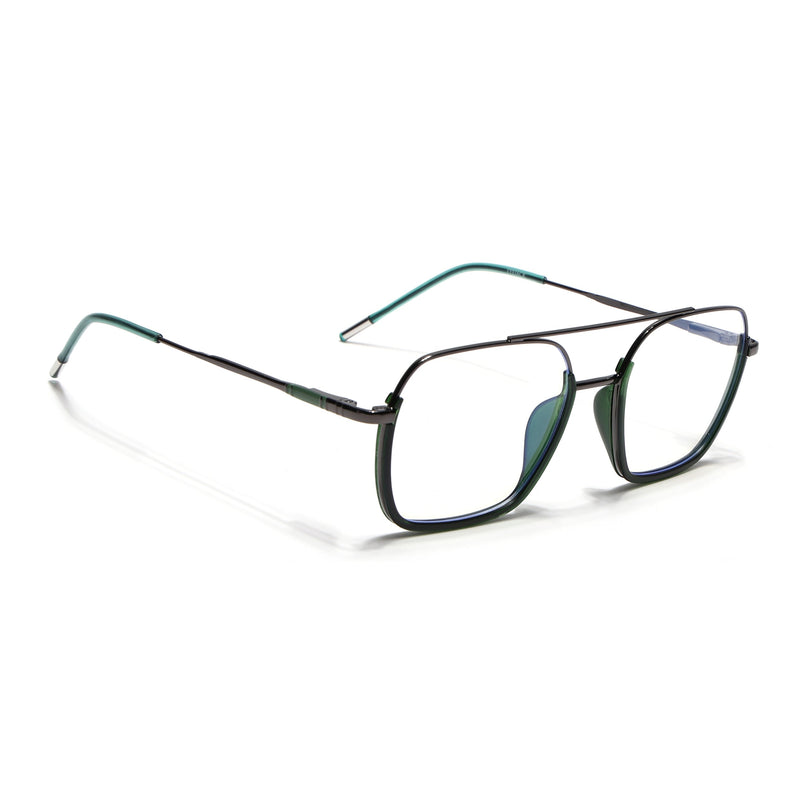 Eyejack Green & Grey Wayfarer Eyeglasses for Men & Women (2508FCL1612-C6)