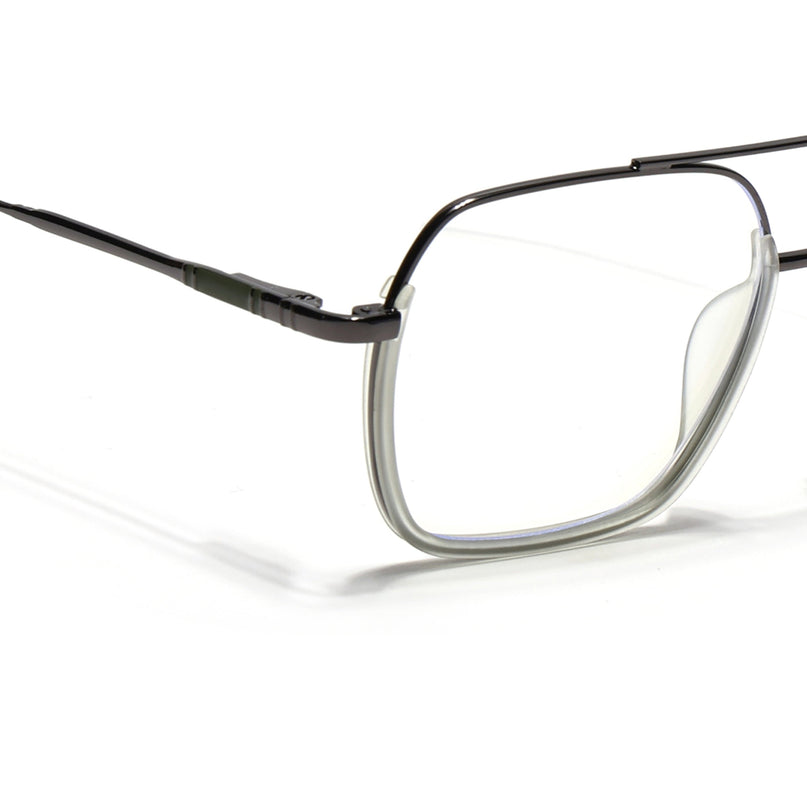 Eyejack Light Green & Grey Wayfarer Eyeglasses for Men & Women (2508FCL1614-C8)