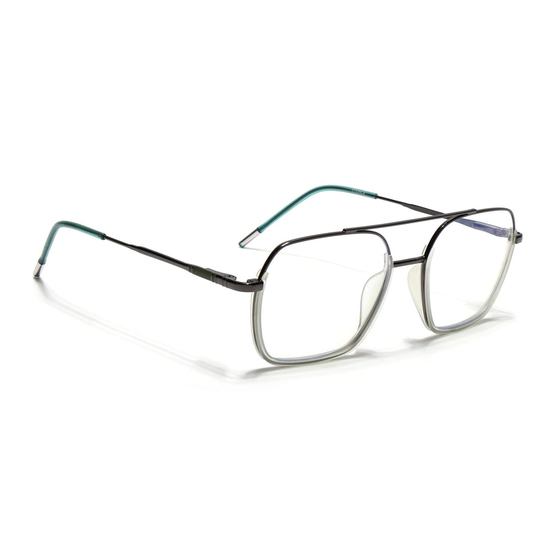 Eyejack Light Green & Grey Wayfarer Eyeglasses for Men & Women (2508FCL1614-C8)