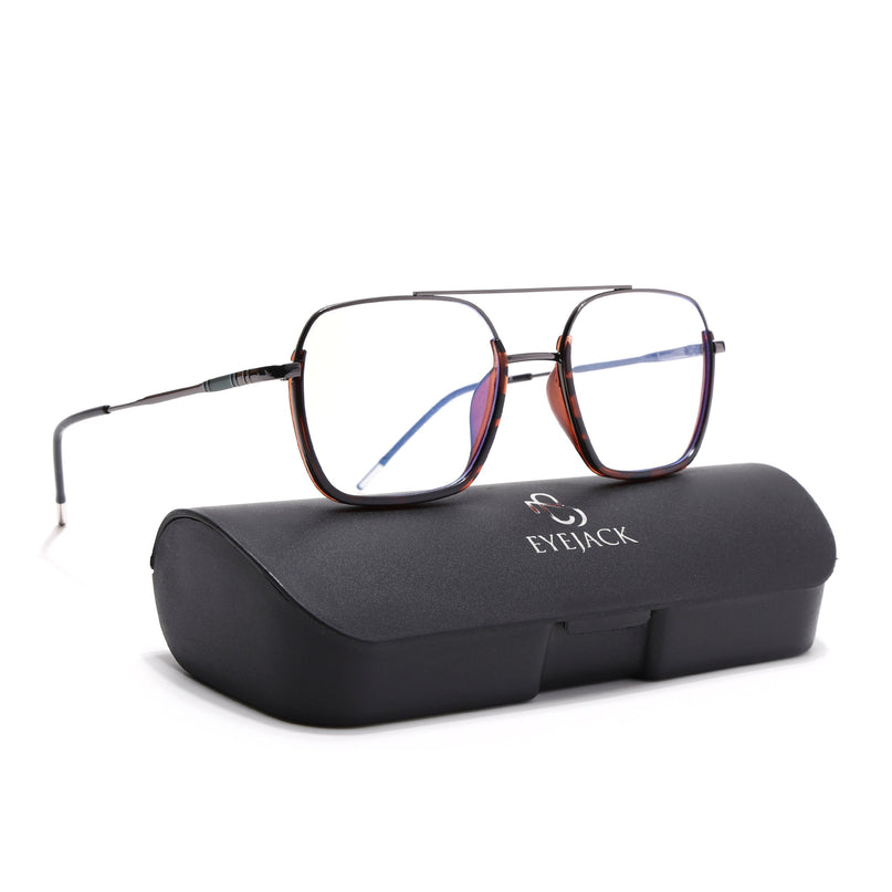 Eyejack Demi Brown & Grey Wayfarer Eyeglasses for Men & Women (2508FCL1615-C9)