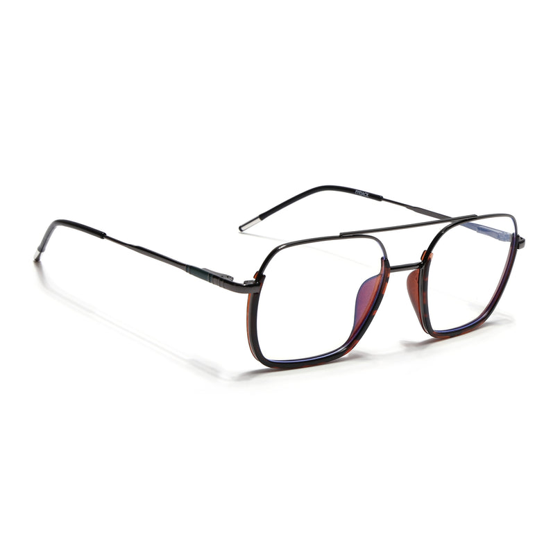 Eyejack Demi Brown & Grey Wayfarer Eyeglasses for Men & Women (2508FCL1615-C9)