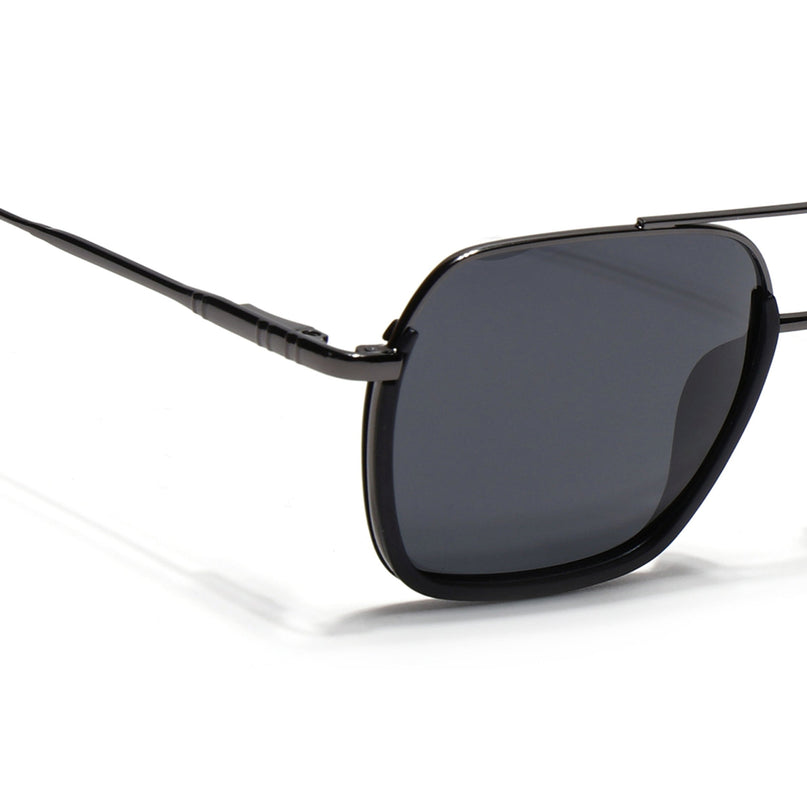 Eyejack Black & Grey Wayfarer Polarized Sunglasses for Men & Women (2508PCL1529)