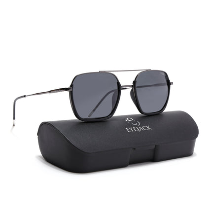 Eyejack Black & Grey Wayfarer Polarized Sunglasses for Men & Women (2508PCL1529)