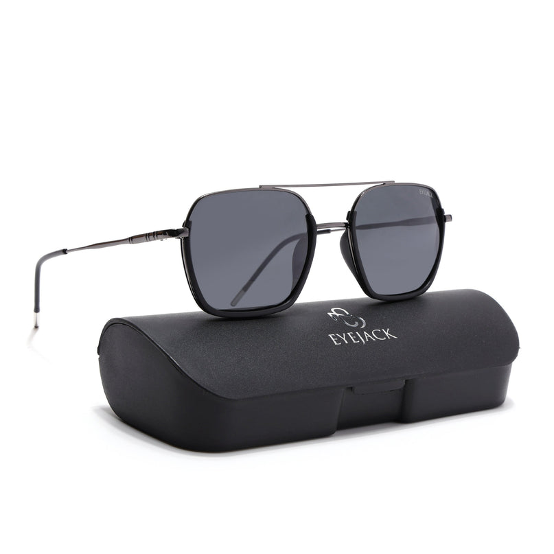 Eyejack Black & Grey Wayfarer Polarized Sunglasses for Men & Women (2508PCL1529)