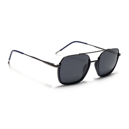 Eyejack Navy Blue & Grey Wayfarer Polarized Sunglasses for Men & Women (2508PCL1530)