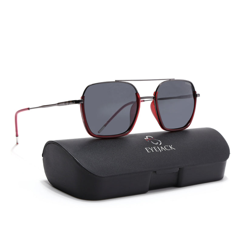 Eyejack Red & Grey Wayfarer Polarized Sunglasses for Men & Women (2508PCL1531)
