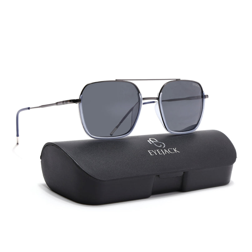 Eyejack Blue & Grey Wayfarer Polarized Sunglasses for Men & Women (2508PCL1532)