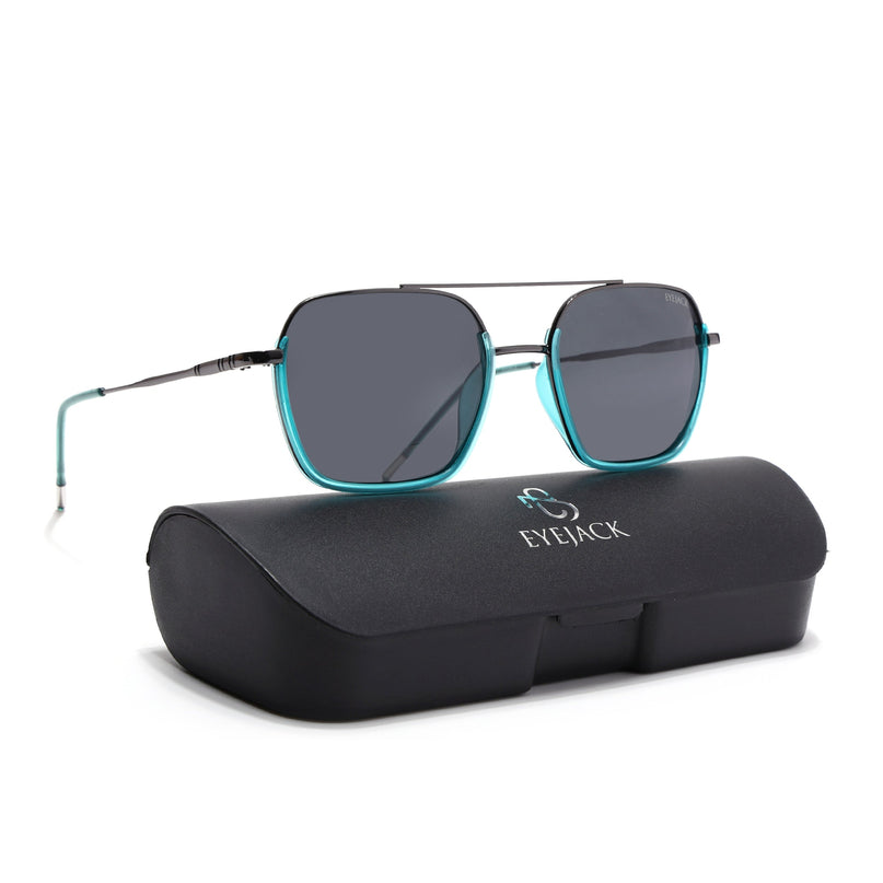 Eyejack Sea Green & Grey Wayfarer Polarized Sunglasses for Men & Women (2508PCL1533)