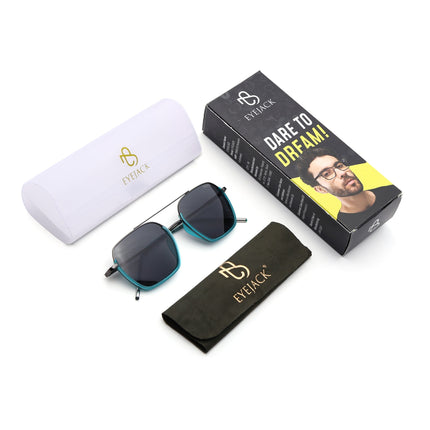 Eyejack Sea Green & Grey Wayfarer Polarized Sunglasses for Men & Women (2508PCL1533)