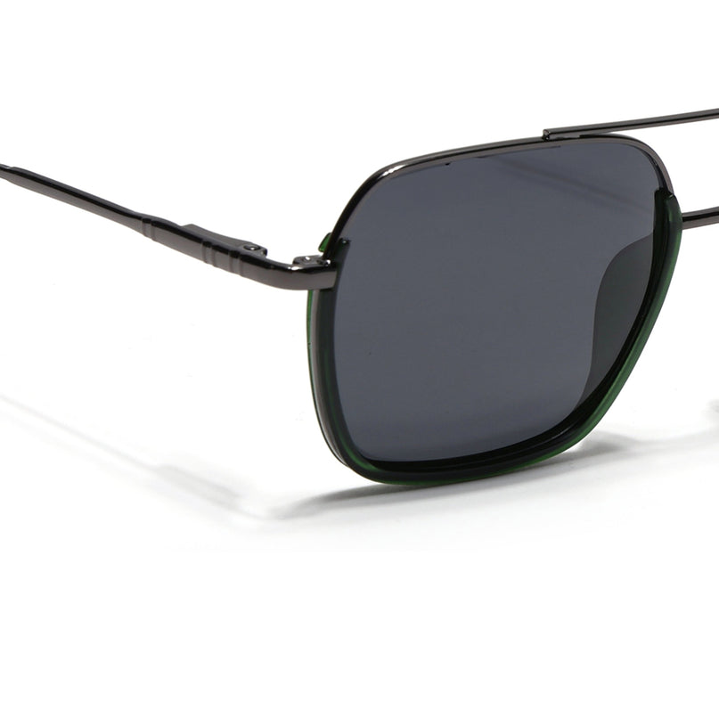 Eyejack Green & Grey Wayfarer Polarized Sunglasses for Men & Women (2508PCL1534)