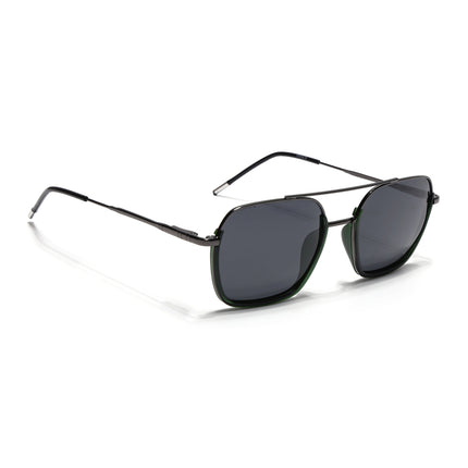 Eyejack Green & Grey Wayfarer Polarized Sunglasses for Men & Women (2508PCL1534)
