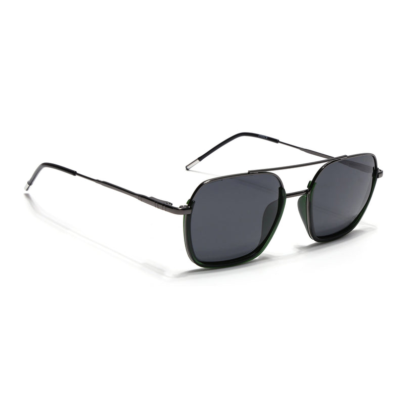 Eyejack Green & Grey Wayfarer Polarized Sunglasses for Men & Women (2508PCL1534)