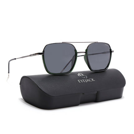Eyejack Green & Grey Wayfarer Polarized Sunglasses for Men & Women (2508PCL1534)
