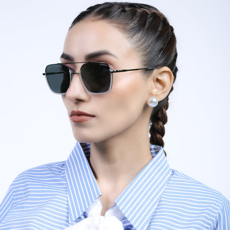Eyejack Transparent & Grey Wayfarer Polarized Sunglasses for Men & Women (2508PCL1535)