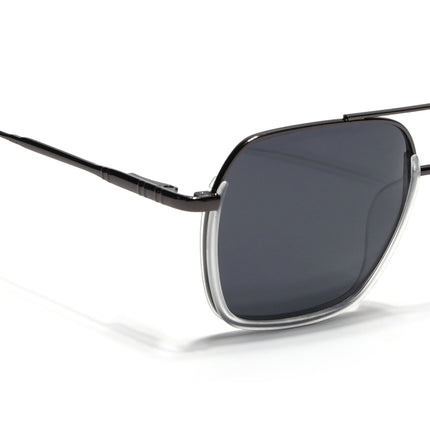 Eyejack Transparent & Grey Wayfarer Polarized Sunglasses for Men & Women (2508PCL1535)