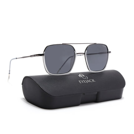 Eyejack Transparent & Grey Wayfarer Polarized Sunglasses for Men & Women (2508PCL1535)