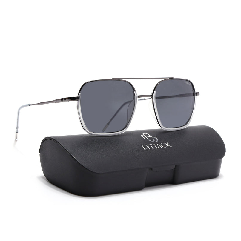 Eyejack Transparent & Grey Wayfarer Polarized Sunglasses for Men & Women (2508PCL1535)