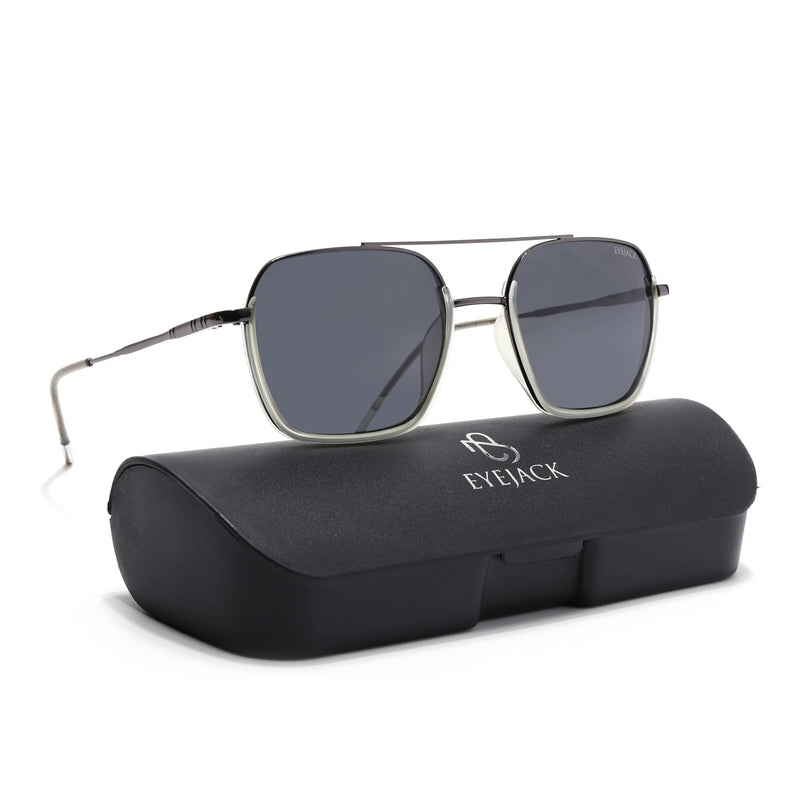 Eyejack Light Green & Grey Wayfarer Polarized Sunglasses for Men & Women (2508PCL1536)