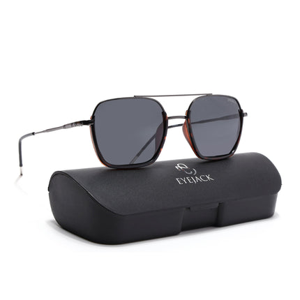 Eyejack Demi Brown & Grey Wayfarer Polarized Sunglasses for Men & Women (2508PCL1537)