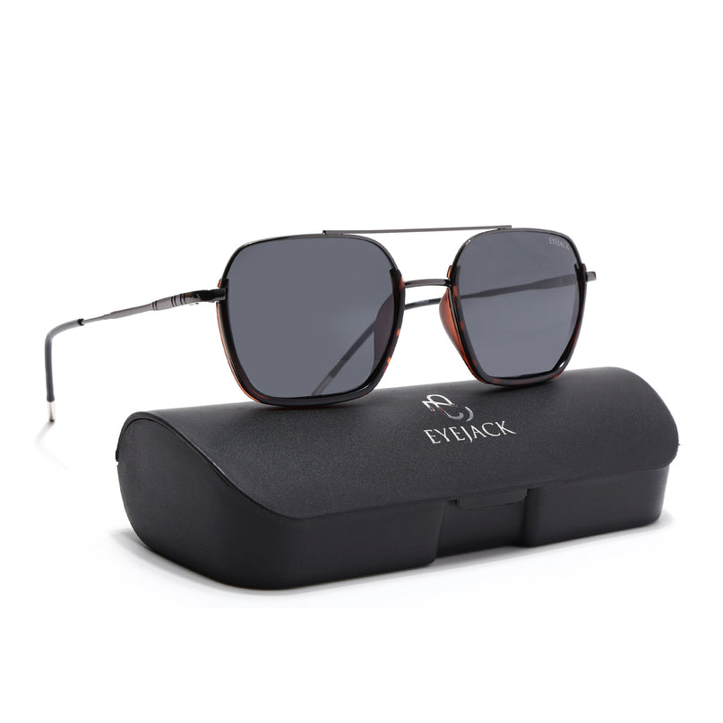 Eyejack Demi Brown & Grey Wayfarer Polarized Sunglasses for Men & Women (2508PCL1537)