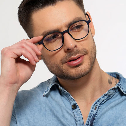 Eyejack NEO Navy Blue Wayfarer Eyeglasses for Men & Women (2511CL1158-C3)