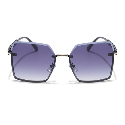 Over Size Sunglasses (Grey & Clear Lens | Golden Frame - MG5796)