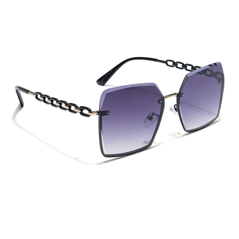 Over Size Sunglasses (Grey & Clear Lens | Golden Frame - MG5796)