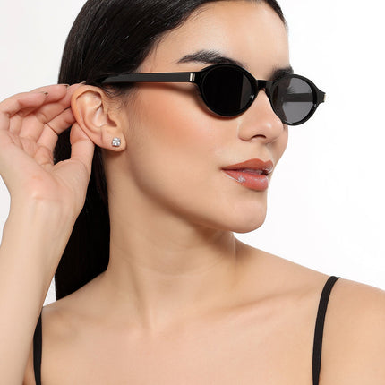 Eyejack Black Oval Sunglasses for Women (2537CL2185)
