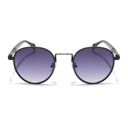 Round Sunglasses (Black & Clear Lens | Black & Silver Frame - MG5790)