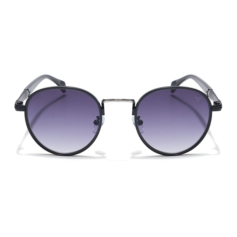 Round Sunglasses (Black & Clear Lens | Black & Silver Frame - MG5790)
